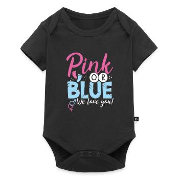 Rosa Oder Blau, Wir Lieben Dich - Baby Premium Kurzarmbody - Schwarz - Vorne