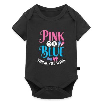 Rosa Oder Blau Denken Oder Zwinkern - Baby Premium Kurzarmbody - Schwarz - Vorne