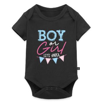 Garçon ou fille laissez-le découvrir - Body à manches courtes Premium Bébé - noir - Devant