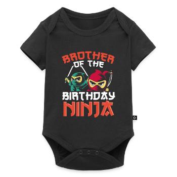 Frère du ninja d’anniversaire - Body à manches courtes Premium Bébé - noir - Devant