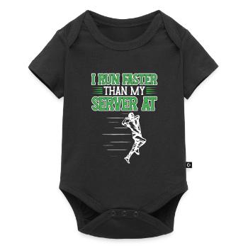 I run faster on the cricket field - Baby Premium short-sleeve bodysuit - black - Front