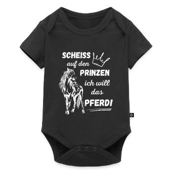 Ich will das Pferd - Baby Premium Kurzarmbody - Schwarz - Vorne