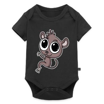 Koboldmaki Koboldmakis Primat - Baby Premium Kurzarmbody - Schwarz - Vorne