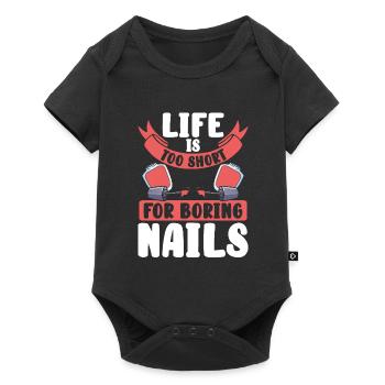 No boring nails in my life - Baby Premium short-sleeve bodysuit - black - Front