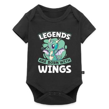 Les légendes naissent avec des ailes - Body à manches courtes Premium Bébé - noir - Devant