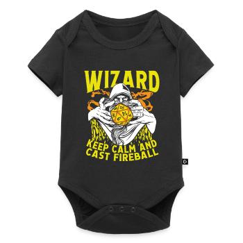 Wizard casts fireball - Baby Premium short-sleeve bodysuit - black - Front