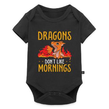 Les dragons n’aiment pas le matin - Body à manches courtes Premium Bébé - noir - Devant