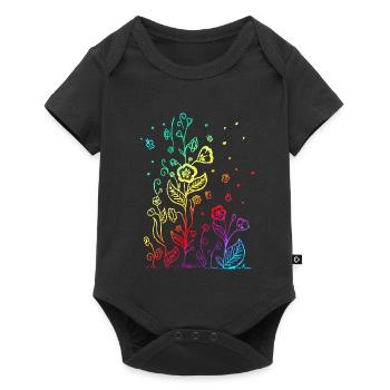 flower - Baby Premium Kurzarmbody - Schwarz - Vorne