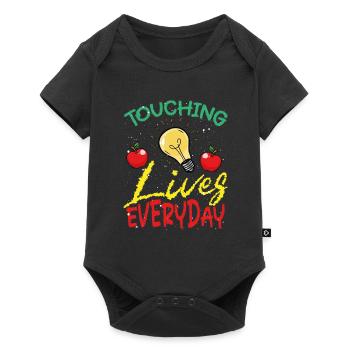 Jeden Tag Leben Berühren - Baby Premium Kurzarmbody - Schwarz - Vorne