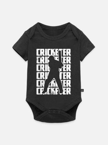 Lustiger Kricketspieler - Baby Premium Kurzarmbody - Schwarz