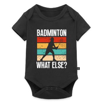 Joueur coloré de badminton - Body à manches courtes Premium Bébé - noir - Devant