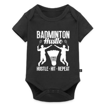 Badminton sich ins Zeug legen - Baby Premium Kurzarmbody - Schwarz - Vorne