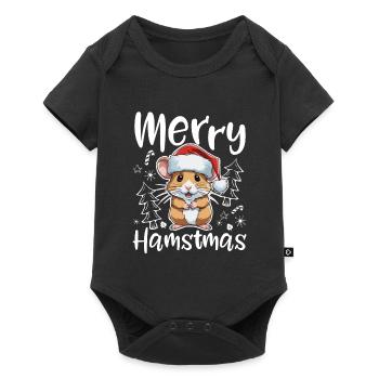 Joyeux Hamster Noël - Body à manches courtes Premium Bébé - noir - Devant
