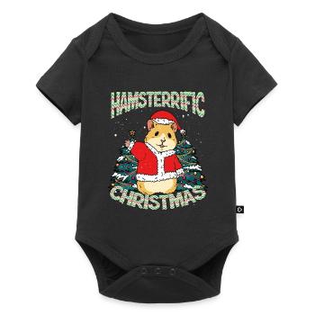 Hamster Père Noël - Body à manches courtes Premium Bébé - noir - Devant