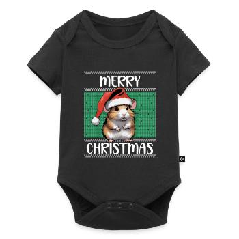 Cute Santa Claus hamster - Baby Premium short-sleeve bodysuit - black - Front