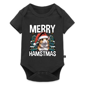 Hamstmas mignons et joyeux - Body à manches courtes Premium Bébé - noir - Devant