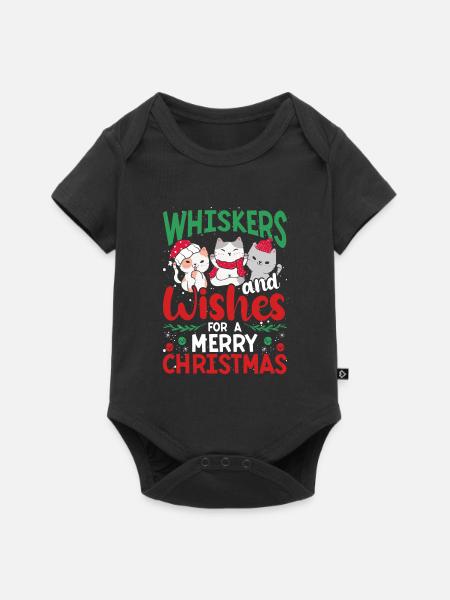 Schnurrhaare Und Weihnachten - Baby Premium Kurzarmbody - Schwarz