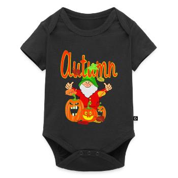 Magie du jardin avec des citrouilles en automne - Body à manches courtes Premium Bébé - noir - Devant