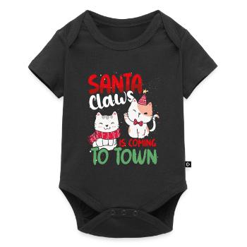Les griffes de Noël arrivent en ville - Body à manches courtes Premium Bébé - noir - Devant