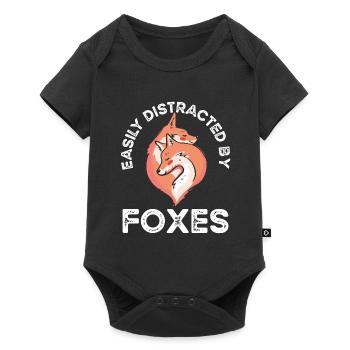 Facilement distrait par les renards - Body à manches courtes Premium Bébé - noir - Devant