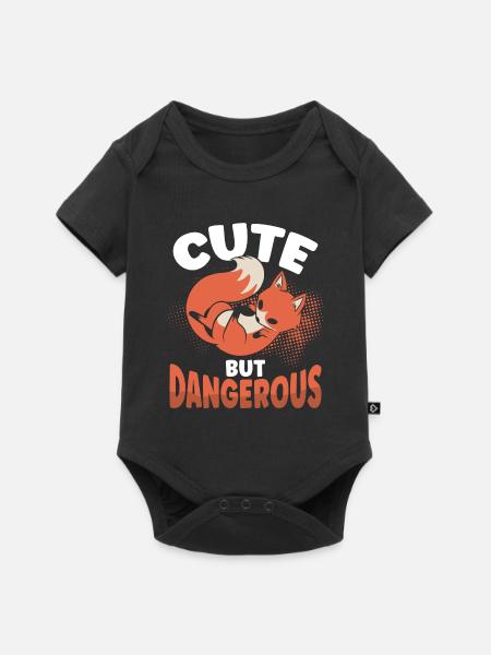 Niedlicher Fuchs, Aber Gefährlich - Baby Premium Kurzarmbody - Schwarz