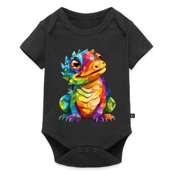 dragon coloré - Body à manches courtes Premium Bébé - noir - Devant