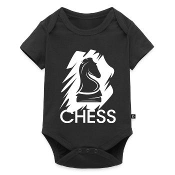 Chess icon horse logo club team graphic icon - Baby Premium short-sleeve bodysuit - black - Front