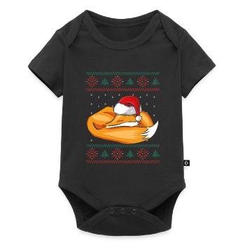 Sleeping Christmas Fox - Baby Premium short-sleeve bodysuit - black - Front