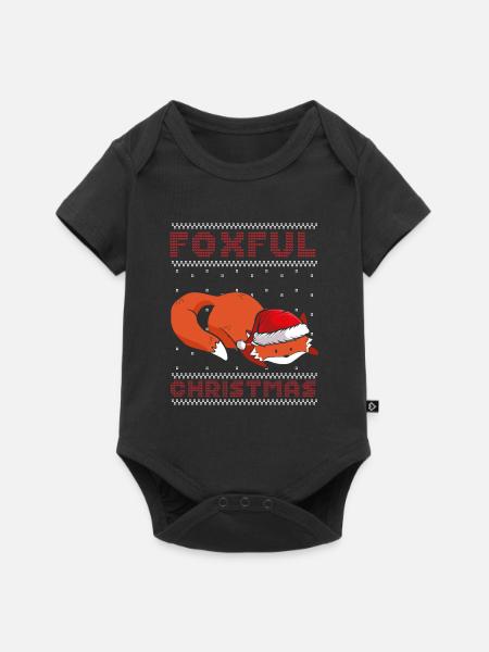 Fuchsige Weihnachten - Baby Premium Kurzarmbody - Schwarz