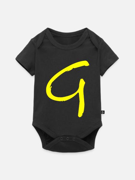 Buchstabe G - Baby Premium Kurzarmbody - Schwarz