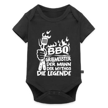 BBQ Grillmeister Mythos Legende - Baby Premium Kurzarmbody - Schwarz - Vorne