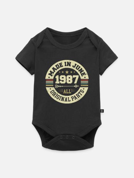June 1987 Birthday Present June 1987 June 1987 - Baby Premium short-sleeve bodysuit - black