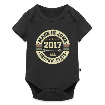 Juni 2017 Geburtstagsgeschenk Juni 2017 Juni 2017 - Baby Premium Kurzarmbody - Schwarz - Vorne