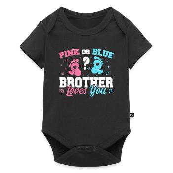 Rosa oder Blau Bruder liebt dich - Brother - Baby Premium Kurzarmbody - Schwarz - Vorne