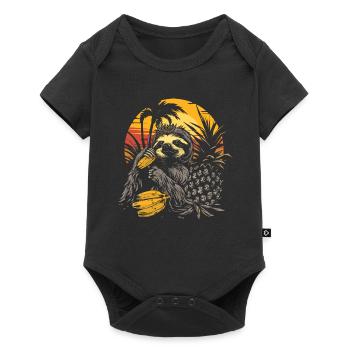 Sloth Sloth Animal Sloth Wilderness Beach Palm Trees - Baby Premium short-sleeve bodysuit - black - Front