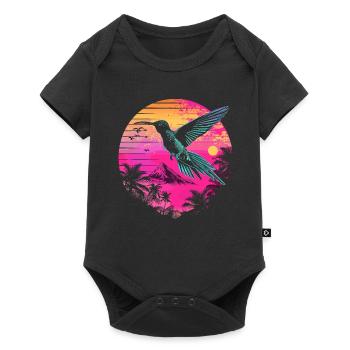 Kolibri Vogel Natur Tiere Wildnis Nektar - Baby Premium Kurzarmbody - Schwarz - Vorne