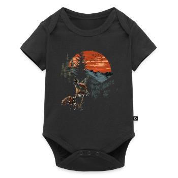 Fawn Deer Forest Deer Nature Sunset - Baby Premium short-sleeve bodysuit - black - Front