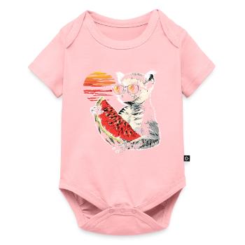Lemur Ring-tailed lemur Madagascar lemur animal watermelon - Baby Premium short-sleeve bodysuit - rose - Front