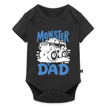 Monster Truck Papa Vatertag - Baby Premium Kurzarmbody - Schwarz - Vorne
