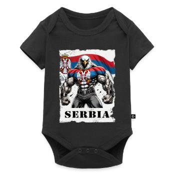 Design de musculation Serbia Eagle - Body à manches courtes Premium Bébé - noir - Devant