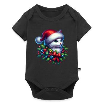 Noël Chat Noël - Body à manches courtes Premium Bébé - noir - Devant