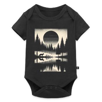 FOX IN THE FOREST - Baby Premium short-sleeve bodysuit - black - Front