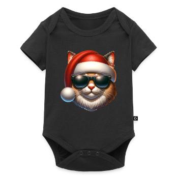 Katze-Weihnachten Geschenkidee - Baby Premium Kurzarmbody - Schwarz - Vorne