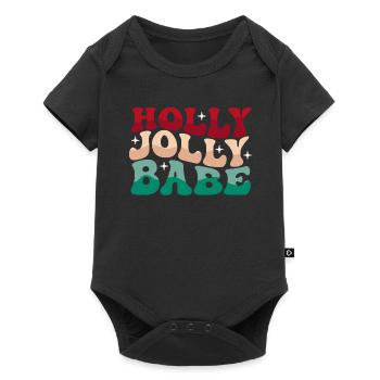 Holly Jolly Babe | Retro Christmas vibe - Baby Premium short-sleeve bodysuit - black - Front