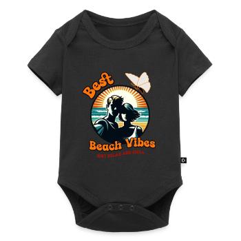 Retro Paar Strand Teenager - Baby Premium Kurzarmbody - Schwarz - Vorne