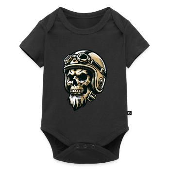 Casque et lunettes de protection Skull Vintage Biker Skull - Body à manches courtes Premium Bébé - noir - Devant