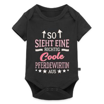 So sieht eine richtig coole Pferdewirtin aus Pferd - Baby Premium Kurzarmbody - Schwarz - Vorne