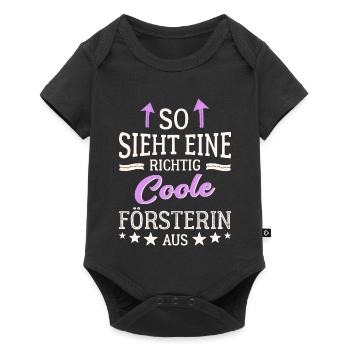 So sieht eine richtig coole Försterin aus - Baby Premium Kurzarmbody - Schwarz - Vorne