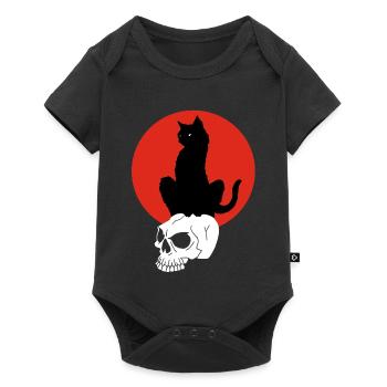 Black Cat and Red Sun - Baby Premium short-sleeve bodysuit - black - Front
