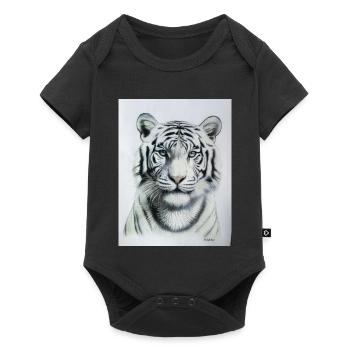 White Tiger - Weisser Tiger - Baby Premium short-sleeve bodysuit - black - Front